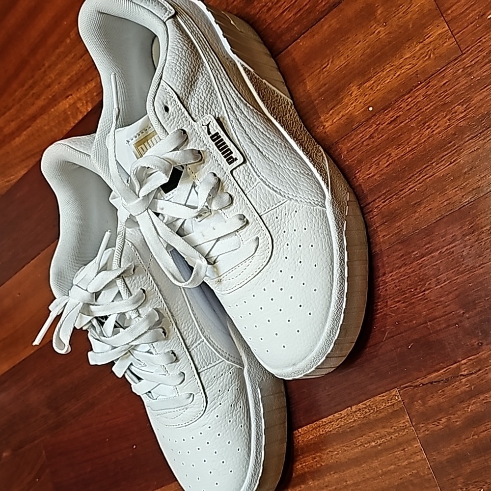Puma White Cali Wedge - Size 9.5